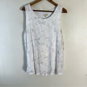 Giusy Made in Italy White Silk Sleeveless Blouse Size Medium Flowy Feminine